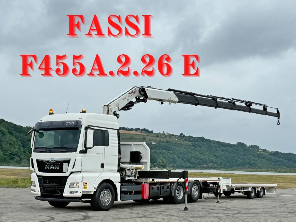 MAN TGX 26.440 * FASSI F455A.2.26E + FUNK + Anhänger - Truk derek: gambar 1 MAN TGX 26.440 * FASSI F455A.2.26E + FUNK + Anhänger - Truk derek: gambar 1