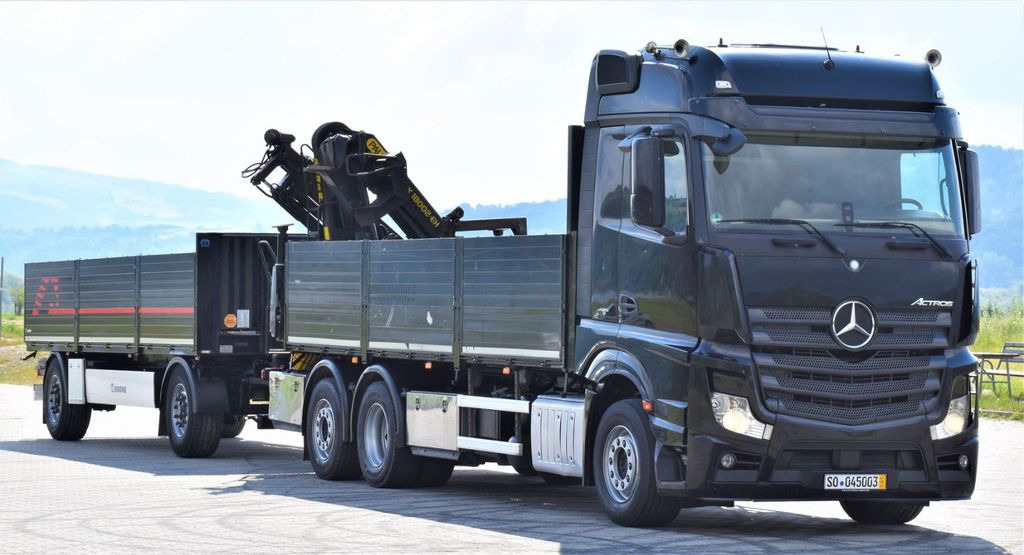 Mercedes-Benz ACTROS 2542 + PK18002-EH C/FUNK + Anhänger! - Truk derek, Truk flatbed: gambar 3 Mercedes-Benz ACTROS 2542 + PK18002-EH C/FUNK + Anhänger! - Truk derek, Truk flatbed: gambar 3