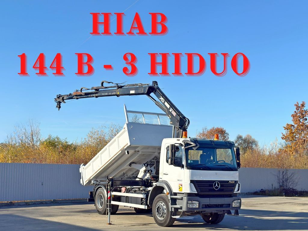 Mercedes-Benz AXOR 1833 * HIAB 144 B - 3 HIDUO + FUNK * TOP - Truk jungkit, Truk derek: gambar 1 Mercedes-Benz AXOR 1833 * HIAB 144 B - 3 HIDUO + FUNK * TOP - Truk jungkit, Truk derek: gambar 1