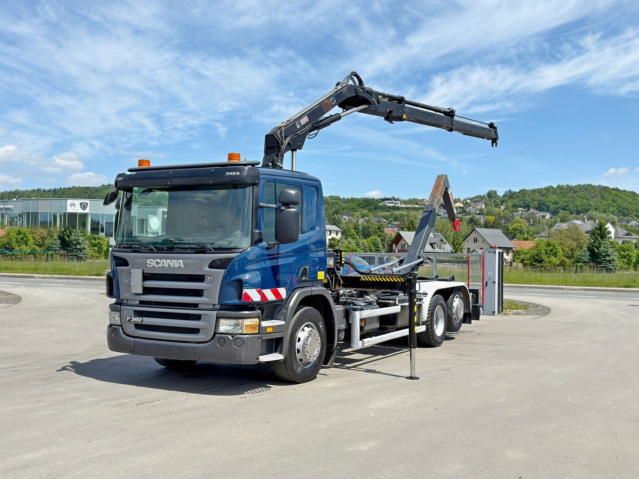 Scania P 360 * ABROLLKIPPER * HIAB 111 BS -2 HIDUO/FUNK - Hook lift, Truk derek: gambar 2 Scania P 360 * ABROLLKIPPER * HIAB 111 BS -2 HIDUO/FUNK - Hook lift, Truk derek: gambar 2