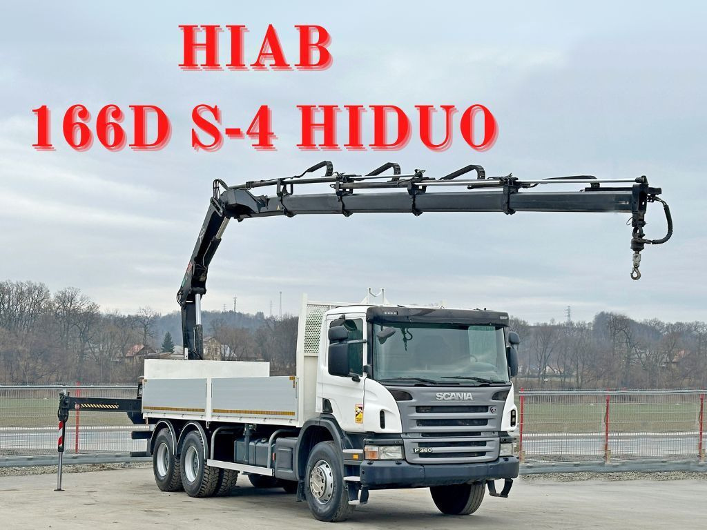 Scania P 360 * HIAB 166D S-4 HIDUO/FUNK * 6x4 - Truk derek, Truk flatbed: gambar 1 Scania P 360 * HIAB 166D S-4 HIDUO/FUNK * 6x4 - Truk derek, Truk flatbed: gambar 1