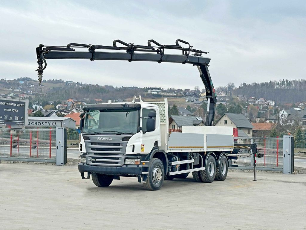 Scania P 360 * HIAB 166D S-4 HIDUO/FUNK * 6x4 - Truk derek, Truk flatbed: gambar 2 Scania P 360 * HIAB 166D S-4 HIDUO/FUNK * 6x4 - Truk derek, Truk flatbed: gambar 2