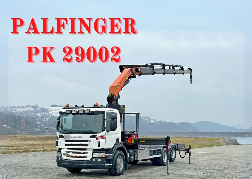 Scania P 420* PLATFORM 6,80m * PK 29002+FUNK * TOP - Truk derek, Truk flatbed: gambar 1 Scania P 420* PLATFORM 6,80m * PK 29002+FUNK * TOP - Truk derek, Truk flatbed: gambar 1