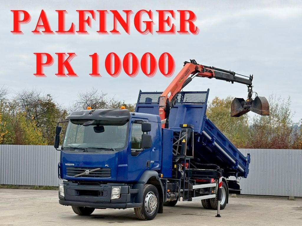 Volvo FL280 KIPPER 4,35m * PALFINGER PK 10000 + FUNK - Truk jungkit, Truk derek: gambar 1 Volvo FL280 KIPPER 4,35m * PALFINGER PK 10000 + FUNK - Truk jungkit, Truk derek: gambar 1