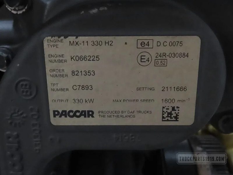 DAF 2164501 Motor MX11 330 H2 Euro6 - Mesin untuk Truk: gambar 3 DAF 2164501 Motor MX11 330 H2 Euro6 - Mesin untuk Truk: gambar 3