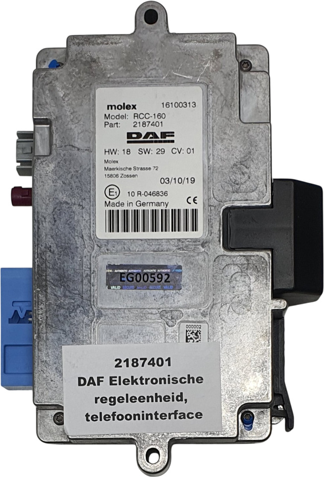 DAF ELEKTRONISCHE REGELENHEID, TELEFOONINTERFACE | 2187401 - ECU untuk Truk: gambar 1 DAF ELEKTRONISCHE REGELENHEID, TELEFOONINTERFACE | 2187401 - ECU untuk Truk: gambar 1