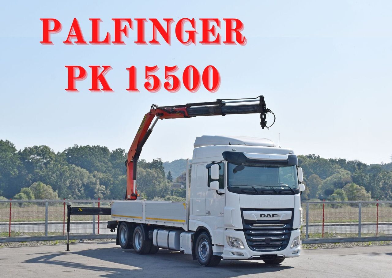 DAF XF 530 Pritsche 6,30 m + PK 15500 * TOPZUSTAND - Truk flatbed, Truk derek: gambar 1 DAF XF 530 Pritsche 6,30 m + PK 15500 * TOPZUSTAND - Truk flatbed, Truk derek: gambar 1