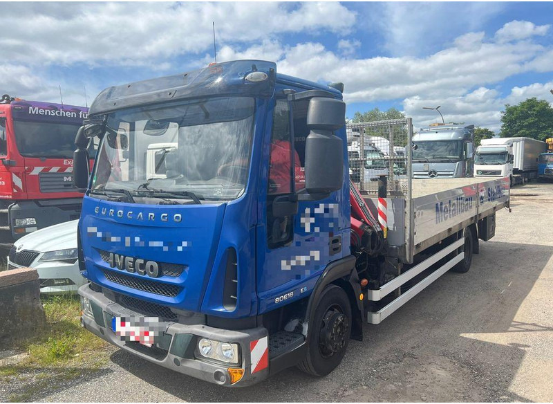 Iveco EUROCARGO ML80 E16 Lange Pritsche mit Kran - Truk flatbed: gambar 1 Iveco EUROCARGO ML80 E16 Lange Pritsche mit Kran - Truk flatbed: gambar 1