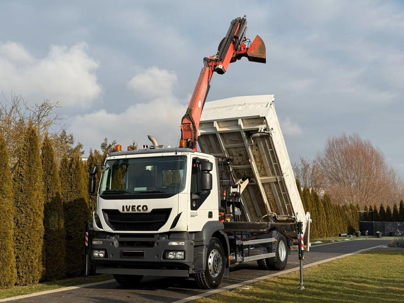 Iveco Stralis 330 - 3 way tipper + crane - Truk jungkit, Truk derek: gambar 1 Iveco Stralis 330 - 3 way tipper + crane - Truk jungkit, Truk derek: gambar 1