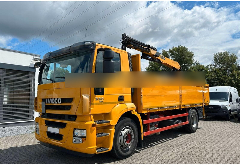 Iveco Stralis 330 - Flatbed truck + crane - Truk flatbed, Truk derek: gambar 1 Iveco Stralis 330 - Flatbed truck + crane - Truk flatbed, Truk derek: gambar 1