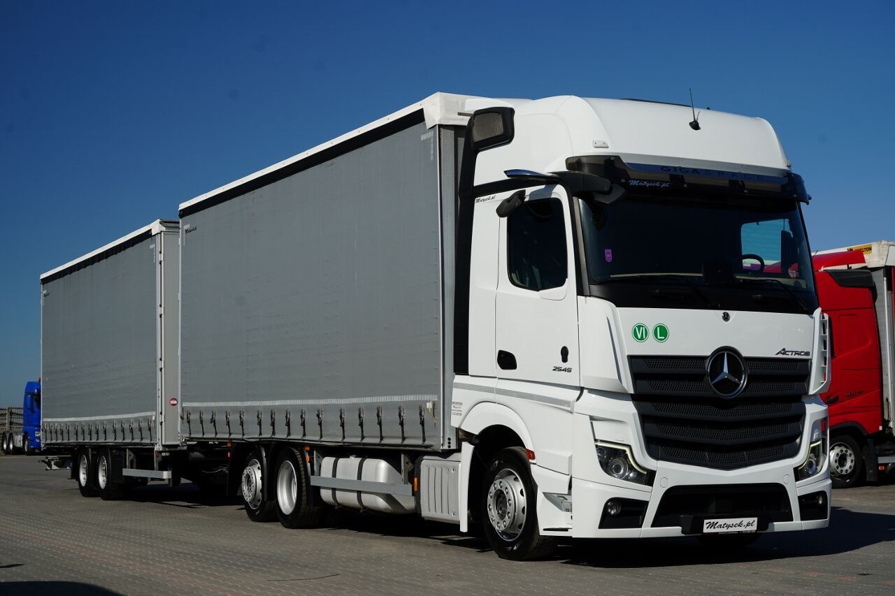 Mercedes-Benz ACTROS 2545 / ZESTAW TANDEM 120 M3 / PRZEJAZDOWY / GIGA SPACE / - Truk dengan terpal samping: gambar 1 Mercedes-Benz ACTROS 2545 / ZESTAW TANDEM 120 M3 / PRZEJAZDOWY / GIGA SPACE / - Truk dengan terpal samping: gambar 1
