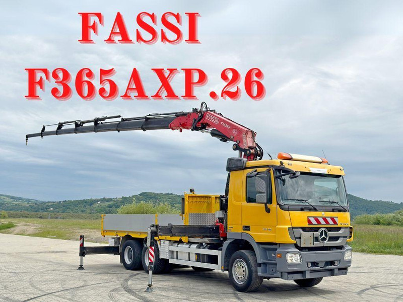 Mercedes-Benz ACTROS 2646 * FASSI F365AXP.26 + FUNK * 6x4 - Truk flatbed, Truk derek: gambar 1 Mercedes-Benz ACTROS 2646 * FASSI F365AXP.26 + FUNK * 6x4 - Truk flatbed, Truk derek: gambar 1