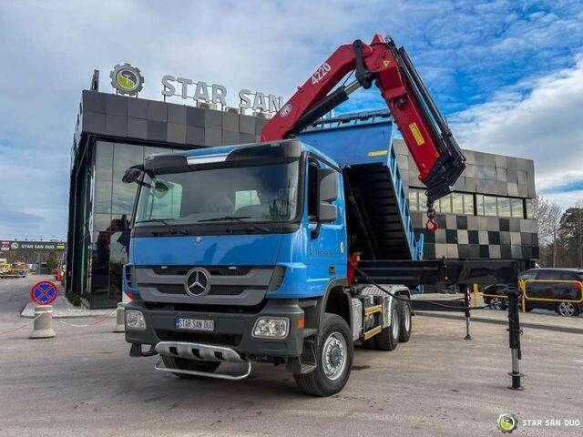 Mercedes-Benz ACTROS 3341 6x6 HMF 4220 K4 CRANE KIPPER - Truk jungkit, Truk derek: gambar 2 Mercedes-Benz ACTROS 3341 6x6 HMF 4220 K4 CRANE KIPPER - Truk jungkit, Truk derek: gambar 2