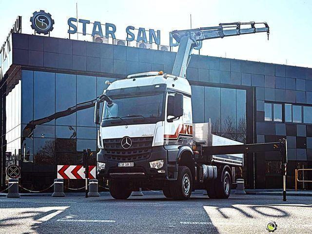 Mercedes-Benz AROCS 1851 PALFINGER PK 20002 Crane Kran - Truk flatbed, Truk derek: gambar 1 Mercedes-Benz AROCS 1851 PALFINGER PK 20002 Crane Kran - Truk flatbed, Truk derek: gambar 1
