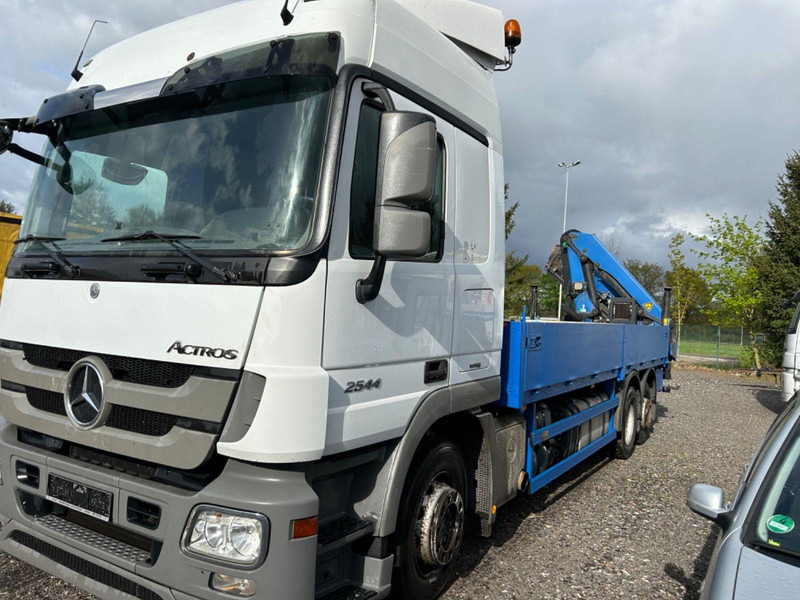 Mercedes-Benz Actros 2544 Glastransporter mit Palfinger Kran - Truk flatbed, Truk derek: gambar 2 Mercedes-Benz Actros 2544 Glastransporter mit Palfinger Kran - Truk flatbed, Truk derek: gambar 2