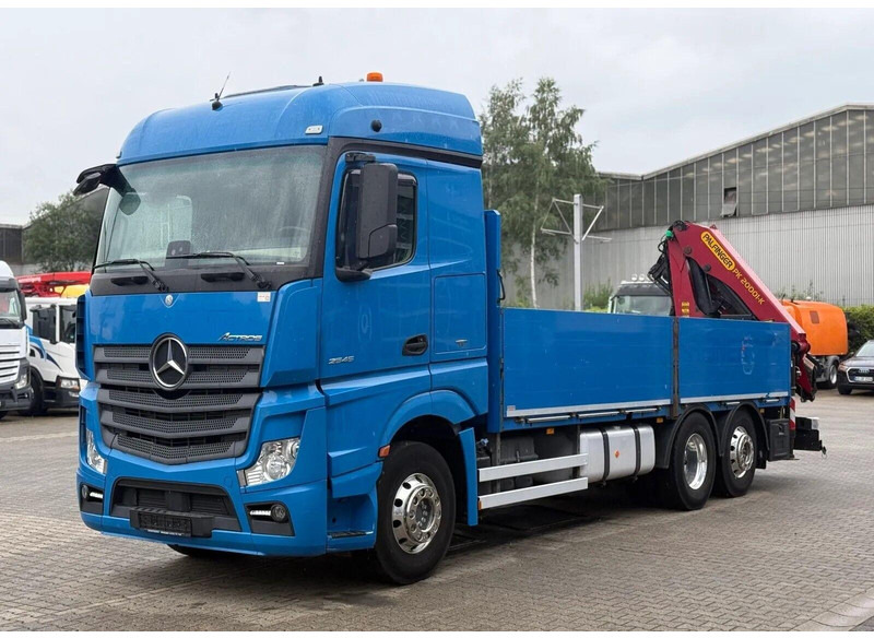 Mercedes-Benz Actros 2545 - Flatbed + crane 6x2 - Truk flatbed, Truk derek: gambar 1 Mercedes-Benz Actros 2545 - Flatbed + crane 6x2 - Truk flatbed, Truk derek: gambar 1