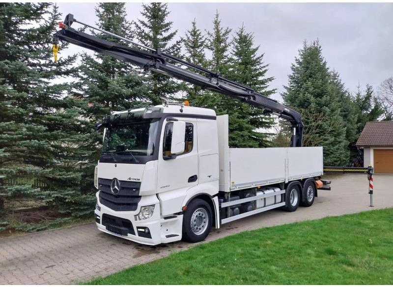 Mercedes-Benz Actros 2643 Flatbed + Crane HIAB X-HIPRO 232 E-3 - Truk flatbed, Truk derek: gambar 1 Mercedes-Benz Actros 2643 Flatbed + Crane HIAB X-HIPRO 232 E-3 - Truk flatbed, Truk derek: gambar 1