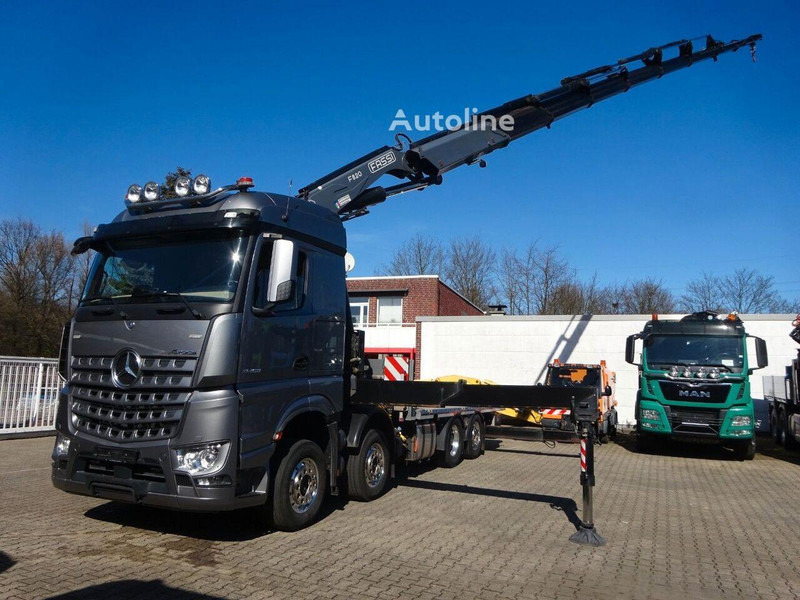 Mercedes-Benz Arocs 3453 8x2 Open Flatbed + Crane Fassi F820 - Truk flatbed, Truk derek: gambar 5 Mercedes-Benz Arocs 3453 8x2 Open Flatbed + Crane Fassi F820 - Truk flatbed, Truk derek: gambar 5