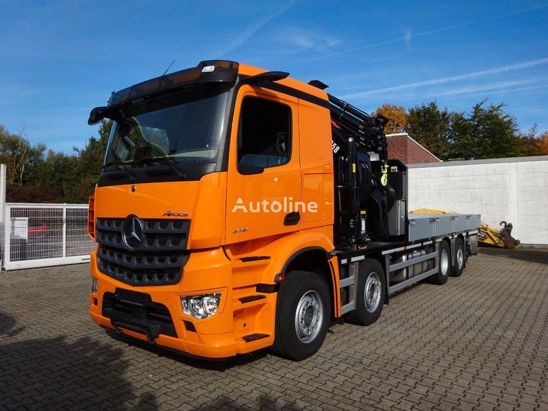 Mercedes-Benz Arocs 3751 - Flatbed+crane - Truk flatbed, Truk derek: gambar 1 Mercedes-Benz Arocs 3751 - Flatbed+crane - Truk flatbed, Truk derek: gambar 1