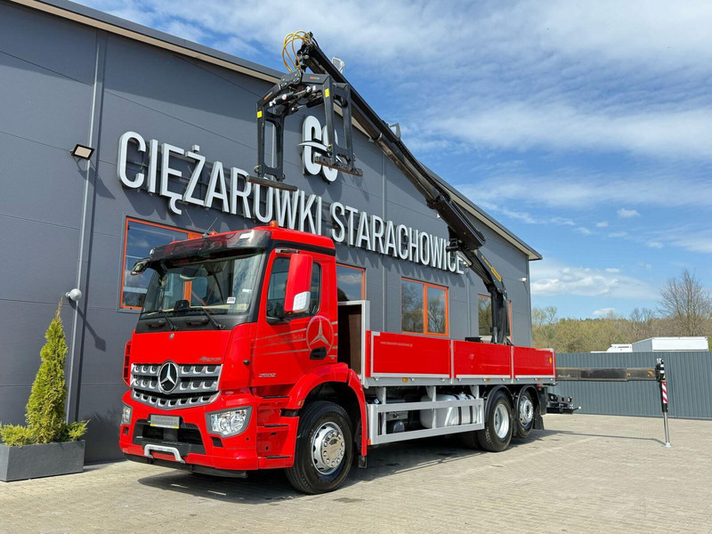 Mercedes-Benz Arocs Actros 2532 / E6 / 6x2 / skrzynia + żuraw Palfinger / budo - Truk flatbed, Truk derek: gambar 1 Mercedes-Benz Arocs Actros 2532 / E6 / 6x2 / skrzynia + żuraw Palfinger / budo - Truk flatbed, Truk derek: gambar 1