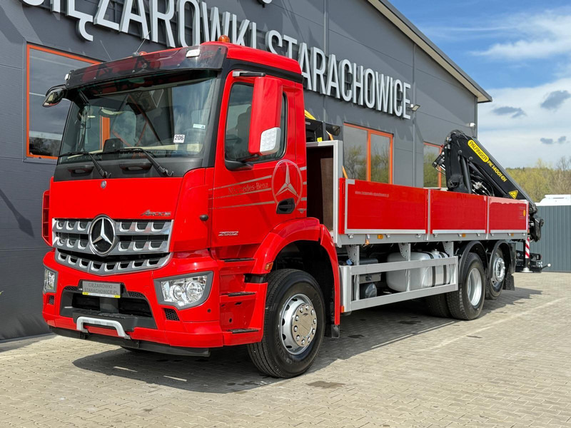 Mercedes-Benz Arocs Actros 2532 / E6 / 6x2 / skrzynia + żuraw Palfinger / budo - Truk flatbed, Truk derek: gambar 2 Mercedes-Benz Arocs Actros 2532 / E6 / 6x2 / skrzynia + żuraw Palfinger / budo - Truk flatbed, Truk derek: gambar 2