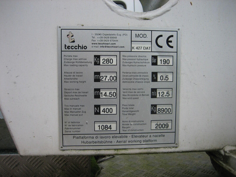 Mercedes-Benz Atego 1324 Bucket truck - Tecchio 27 m - Platform udara yang dipasang di truk: gambar 3 Mercedes-Benz Atego 1324 Bucket truck - Tecchio 27 m - Platform udara yang dipasang di truk: gambar 3