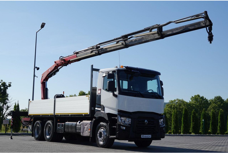 Renault C 380 / 6X4 / SKRZYNIOWY 6.4 M / + HDS FASSI F175A / MAX UDŹWIG - Truk flatbed, Truk derek: gambar 2 Renault C 380 / 6X4 / SKRZYNIOWY 6.4 M / + HDS FASSI F175A / MAX UDŹWIG - Truk flatbed, Truk derek: gambar 2