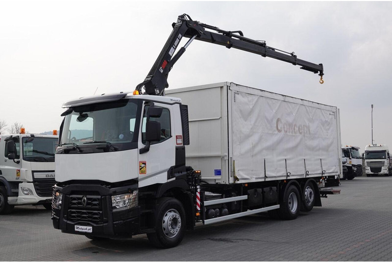 Renault C 380 / 6x2 / SKRZYNIOWY / HDS HIAB 138 B-3 WYSÓW 10,5 M / ROTAT - Truk dengan terpal samping: gambar 2 Renault C 380 / 6x2 / SKRZYNIOWY / HDS HIAB 138 B-3 WYSÓW 10,5 M / ROTAT - Truk dengan terpal samping: gambar 2
