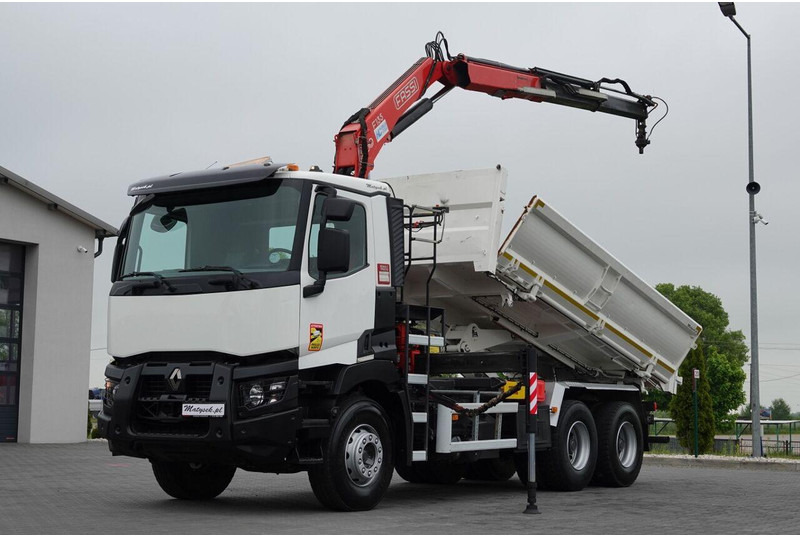 Renault C 380 / 6x4 / WYWROTKA 3 STRONNA + HDS FASSI F135 / HYDROBURTA - Truk jungkit, Truk derek: gambar 1 Renault C 380 / 6x4 / WYWROTKA 3 STRONNA + HDS FASSI F135 / HYDROBURTA - Truk jungkit, Truk derek: gambar 1