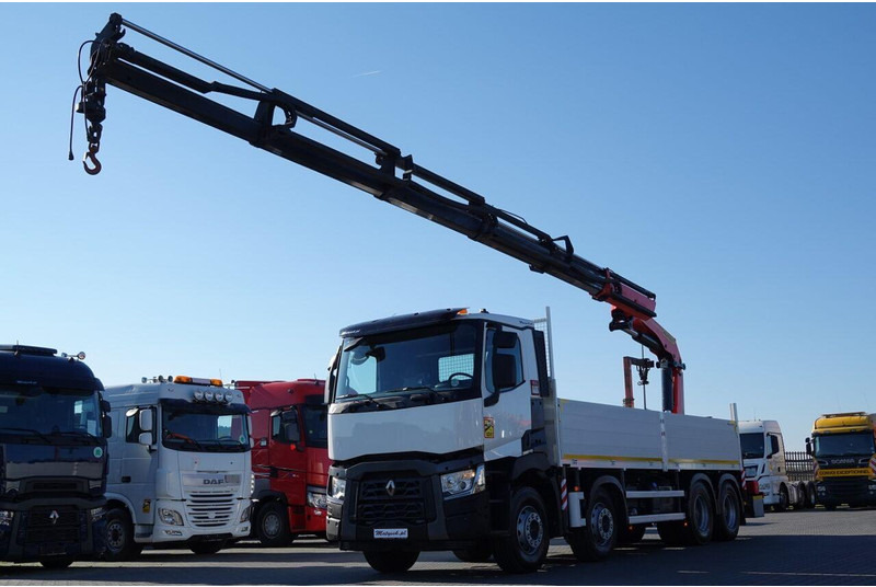 Renault C 430 / 8x4 / SKRZYNIOWY 7 M + HDS PALFINGER 33002 -wysów: 14,5 - Truk flatbed, Truk derek: gambar 2 Renault C 430 / 8x4 / SKRZYNIOWY 7 M + HDS PALFINGER 33002 -wysów: 14,5 - Truk flatbed, Truk derek: gambar 2