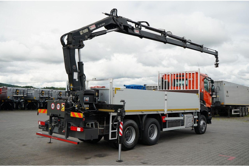 Renault K 380 / 6X4 / SKRZYNIOWY 6.2 M / + HDS HIAB 166 ES-4 / MAX UDŹWI - Truk flatbed, Truk derek: gambar 4 Renault K 380 / 6X4 / SKRZYNIOWY 6.2 M / + HDS HIAB 166 ES-4 / MAX UDŹWI - Truk flatbed, Truk derek: gambar 4