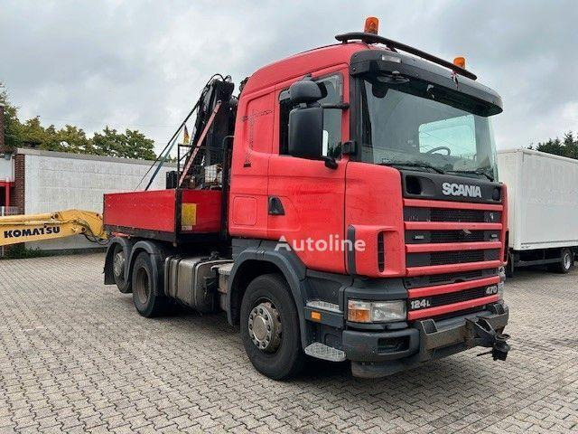 Scania 124 L 470 - Flatbed + crane - Truk flatbed, Truk derek: gambar 2 Scania 124 L 470 - Flatbed + crane - Truk flatbed, Truk derek: gambar 2
