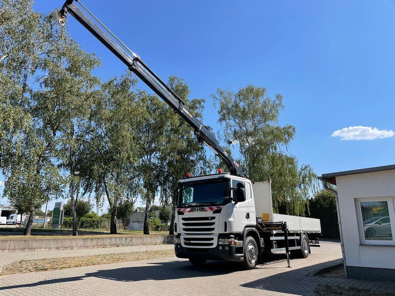 Scania G 380 Pritsche Kran Hiab 122B - Truk flatbed, Truk derek: gambar 1 Scania G 380 Pritsche Kran Hiab 122B - Truk flatbed, Truk derek: gambar 1