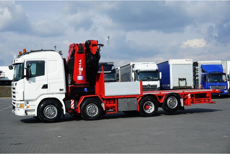 Scania G 480 / 8 X 2 / SKRZYNIOWY + HDS / HMF THOR - O K6 + JIB FJ 2000 - Truk flatbed, Truk derek: gambar 4 Scania G 480 / 8 X 2 / SKRZYNIOWY + HDS / HMF THOR - O K6 + JIB FJ 2000 - Truk flatbed, Truk derek: gambar 4