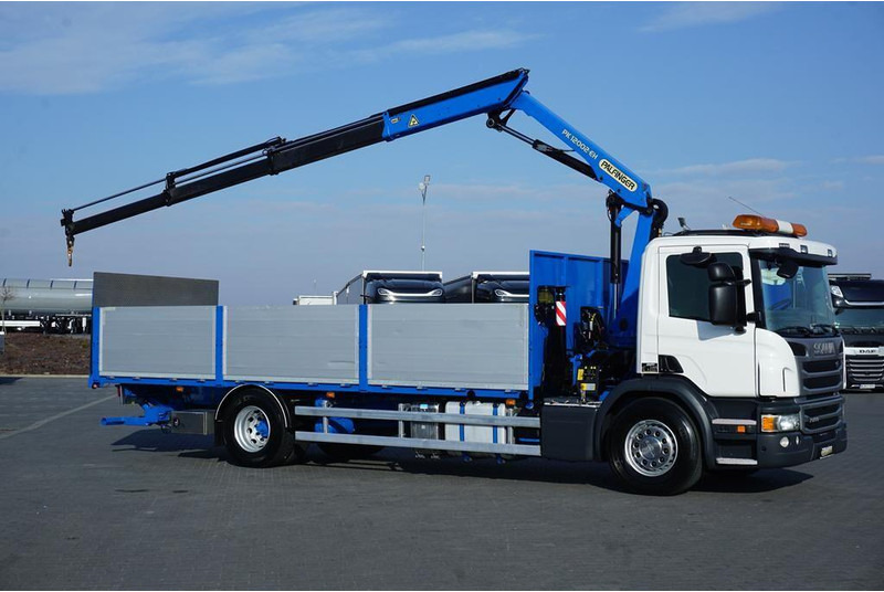 Scania P 250 / ACC / SKRZYNIOWY + HDS + WINDA / PALFINGER PK 12 002 - E - Truk flatbed, Truk derek: gambar 4 Scania P 250 / ACC / SKRZYNIOWY + HDS + WINDA / PALFINGER PK 12 002 - E - Truk flatbed, Truk derek: gambar 4