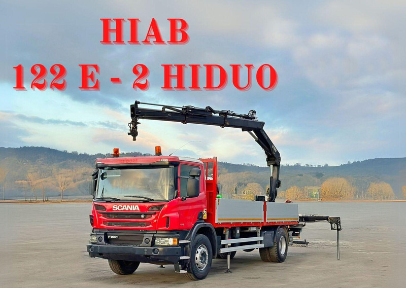 Scania P 280 * HIAB 122 E - 2 HIDUO + FUNK* TOPZUSTAND - Truk flatbed, Truk derek: gambar 1 Scania P 280 * HIAB 122 E - 2 HIDUO + FUNK* TOPZUSTAND - Truk flatbed, Truk derek: gambar 1