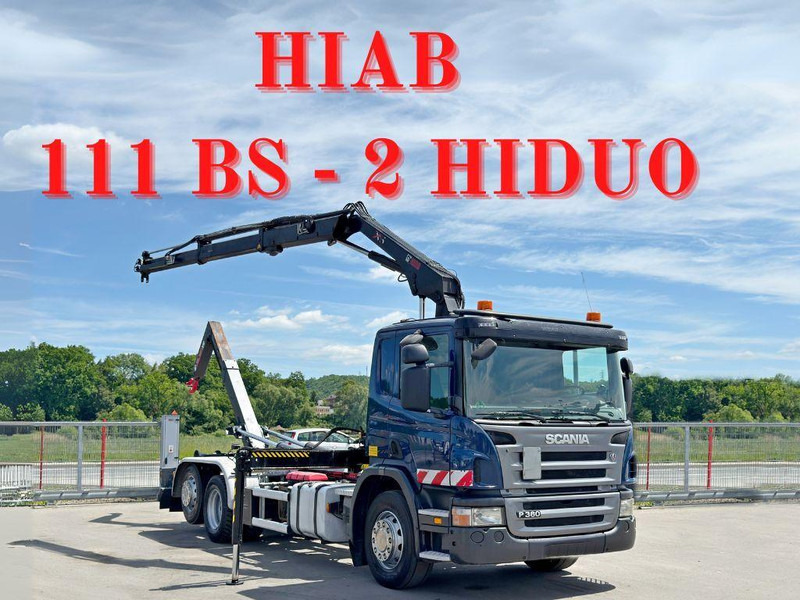 Scania P 360 * ABROLLKIPPER * HIAB 111 BS -2 HIDUO/FUNK - Hook lift, Truk derek: gambar 1 Scania P 360 * ABROLLKIPPER * HIAB 111 BS -2 HIDUO/FUNK - Hook lift, Truk derek: gambar 1