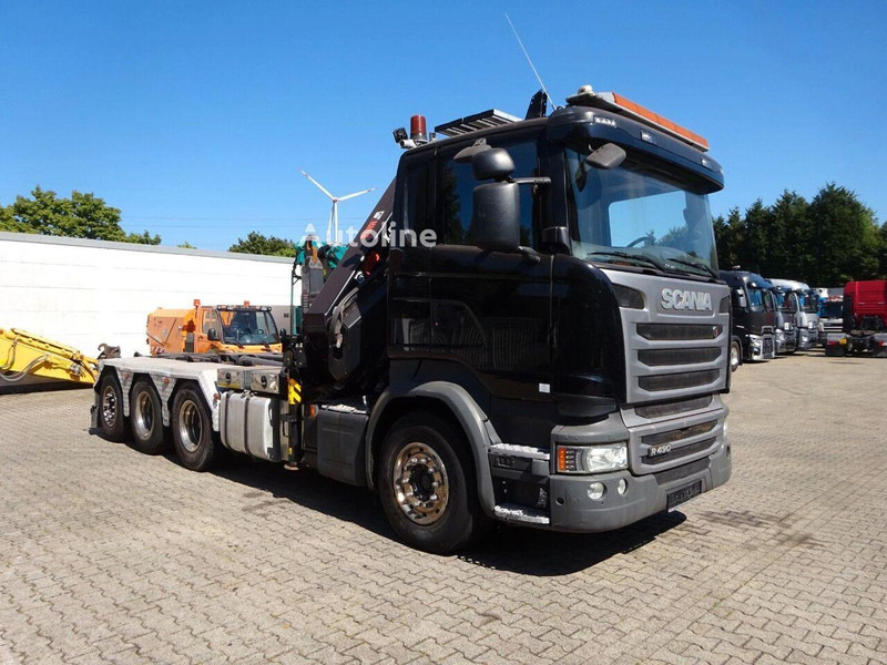 Scania R490 - Hook lift truck + crane 8x4 - Hook lift, Truk derek: gambar 2 Scania R490 - Hook lift truck + crane 8x4 - Hook lift, Truk derek: gambar 2