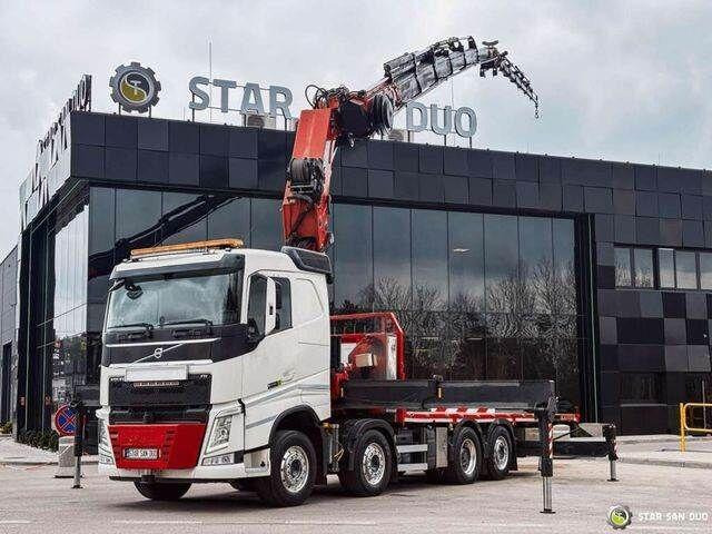 Truk flatbed, Truk derek Volvo FH 550 8x2 HMF 8520 FLY JIB Winch Crane Euro 6: gambar 1