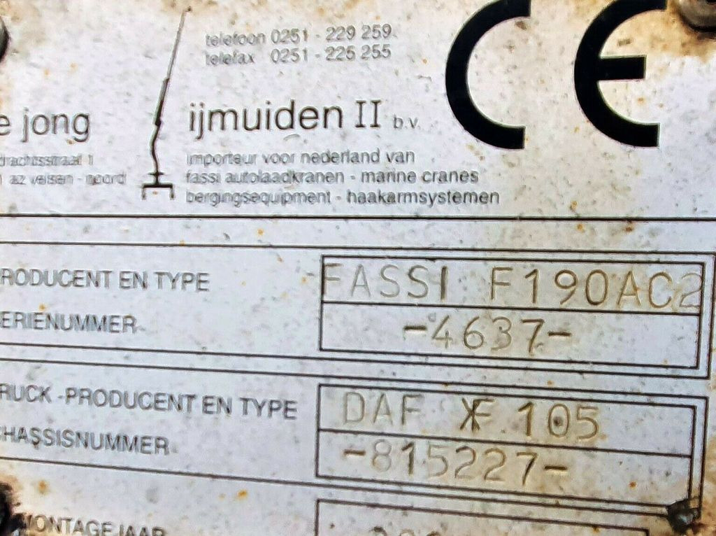 Truk derek, Truk flatbed DAF XF 105.410 4x2 FASSI F 190 Trailer: gambar 18 Truk derek, Truk flatbed DAF XF 105.410 4x2 FASSI F 190 Trailer: gambar 18