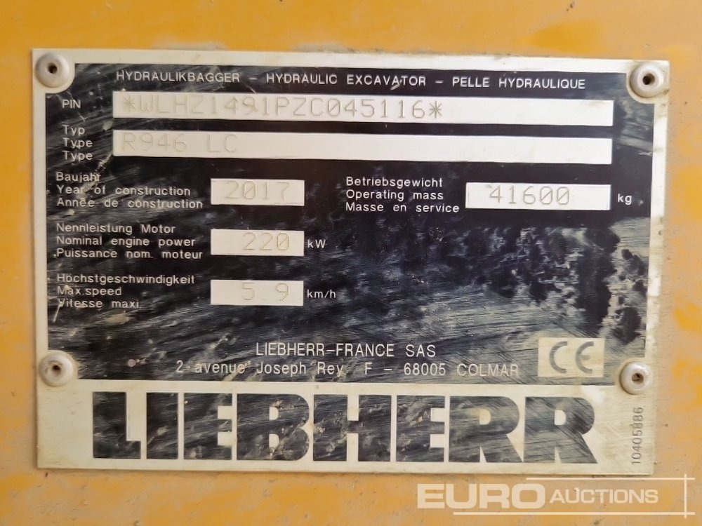 Ekskavator perayap 2017 Liebherr R946: gambar 45