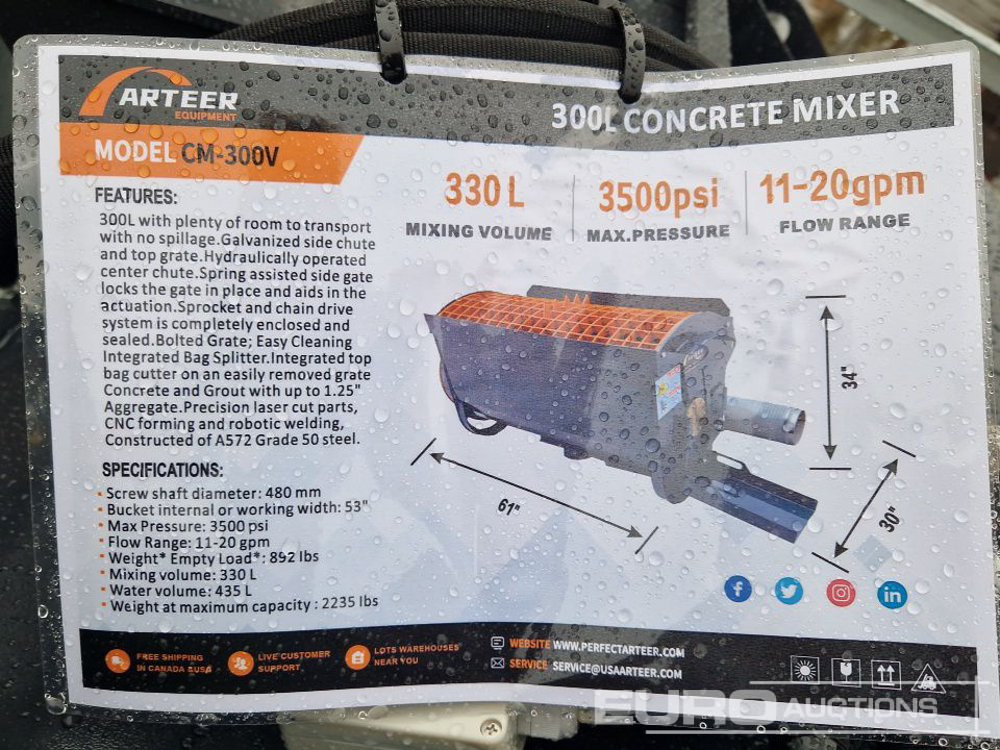 Pengaduk semen Unused 2025 Arteer CM-300V: gambar 9 Pengaduk semen Unused 2025 Arteer CM-300V: gambar 9
