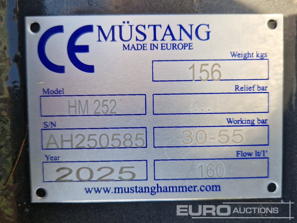Palu hidrolik Unused 2025 Mustang HM252: gambar 8