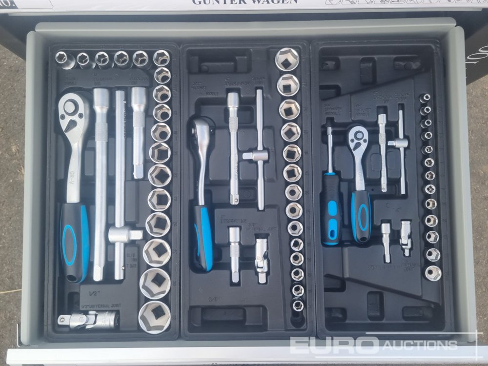 Membangun inventaris Unused Günter Wagen Germany Tool Trolley, 6 Drawers with 220 Pieces: gambar 9
