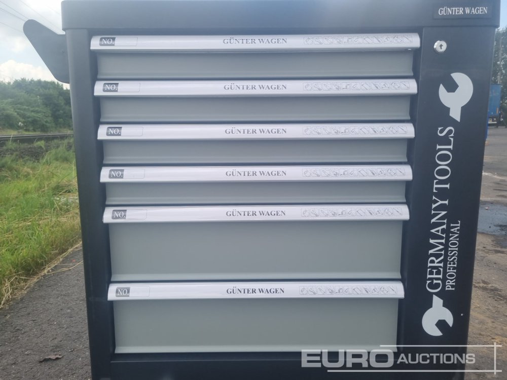 Membangun inventaris Unused Günter Wagen Germany Tool Trolley, 6 Drawers with 220 Pieces: gambar 6