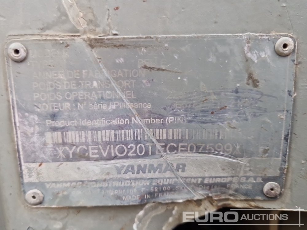 Ekskavator mini Yanmar Rubber Tracks, Blade, Offset, CV, QH, Piped, Aux Piping: gambar 25