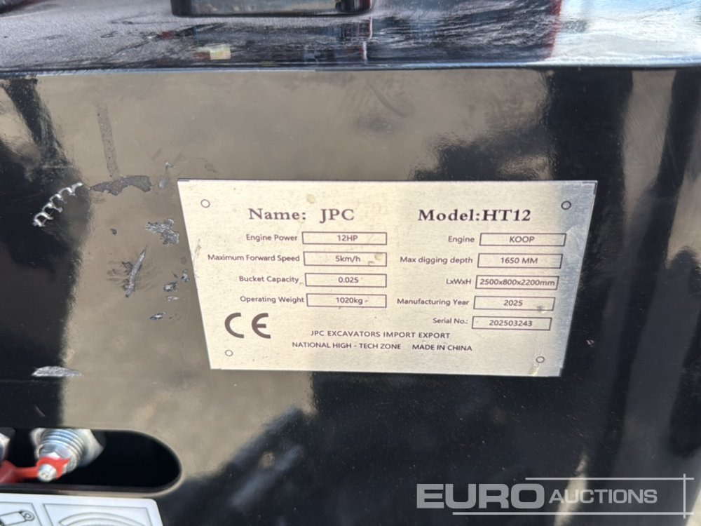 Unused 2025 JPC HT 12 - Ekskavator mini: gambar 1 Unused 2025 JPC HT 12 - Ekskavator mini: gambar 1