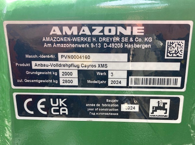 Amazone CAYROS XMS 950 SB 4-Schar - Bajak: gambar 2 Amazone CAYROS XMS 950 SB 4-Schar - Bajak: gambar 2