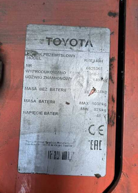 BT RRE140H - Jangkauan truk: gambar 4 BT RRE140H - Jangkauan truk: gambar 4