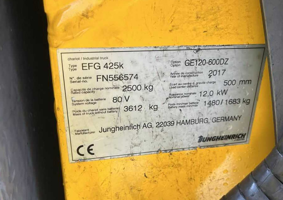 Jungheinrich EFG425k - Forklift listrik: gambar 4 Jungheinrich EFG425k - Forklift listrik: gambar 4